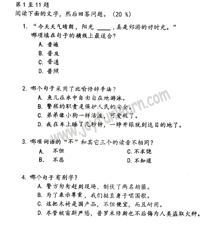 Standard 4 Chinese Revision 1