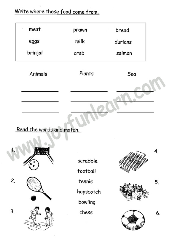 Standard 2 English Worksheets